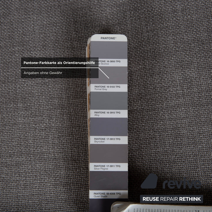 Ligne Roset Multy Stoff Dreisitzer Grau Sofa Couch manuelle Funktion Neubezug mit Armlehnen VIVO 601