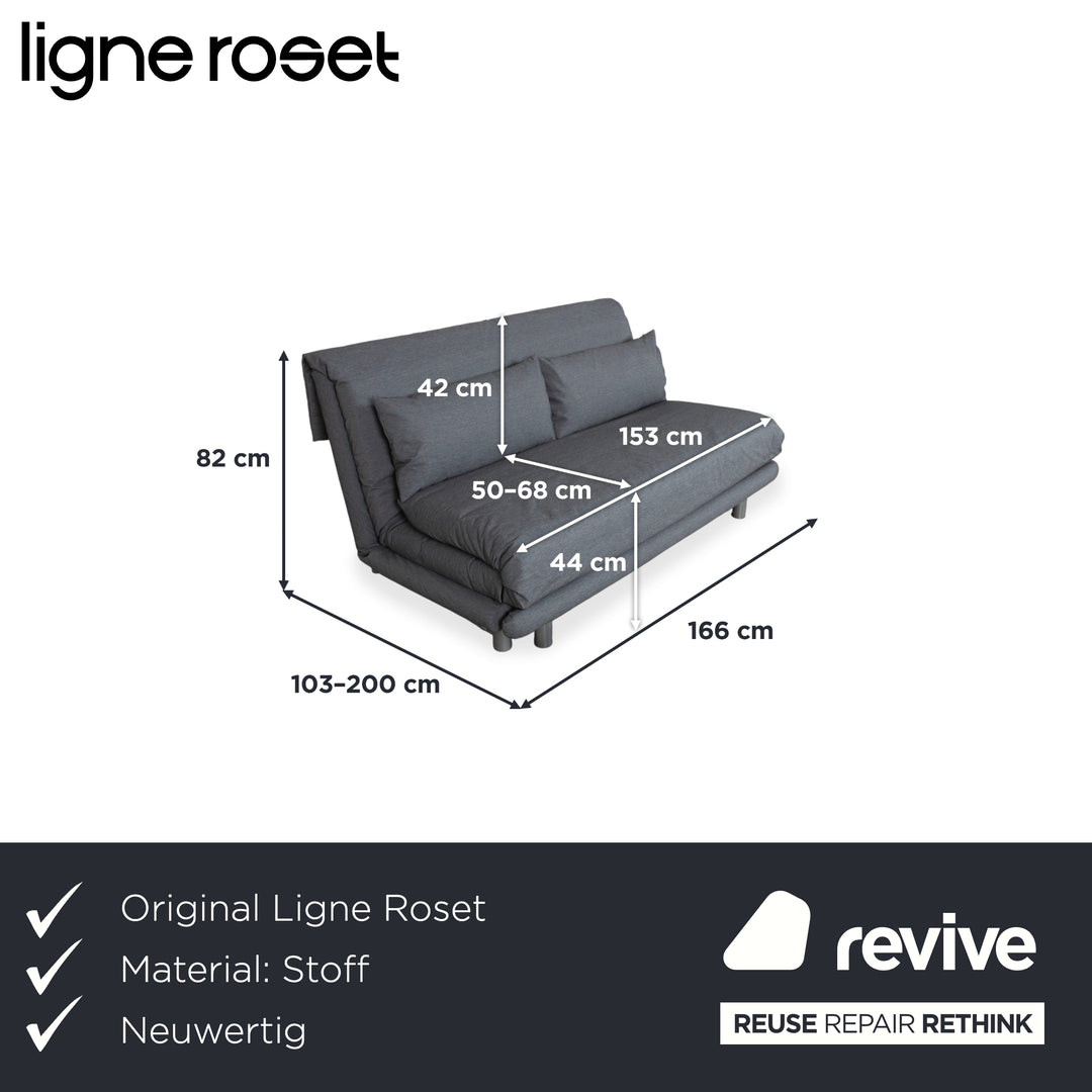Ligne Roset Multy Tissu Canapé trois places gris avec fonction couchage