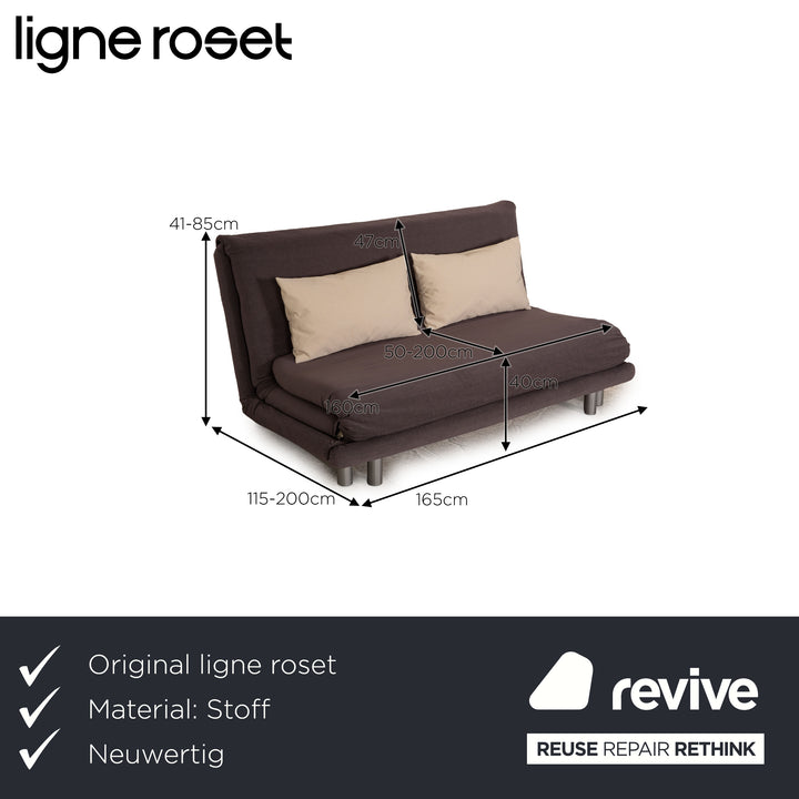 ligne roset Multy Stoff Dreisitzer Grau Sofa Couch Schlafsofa Funktion Neubezug