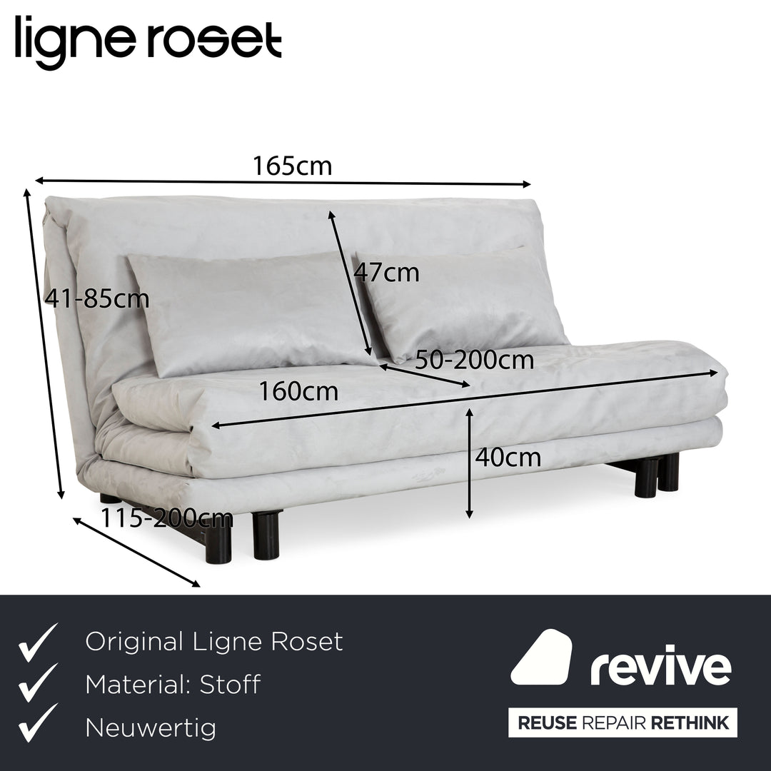 ligne roset Multy Stoff Dreisitzer Graublau Schlafsofa manuelle Funktion Sofa Couch Neubezug