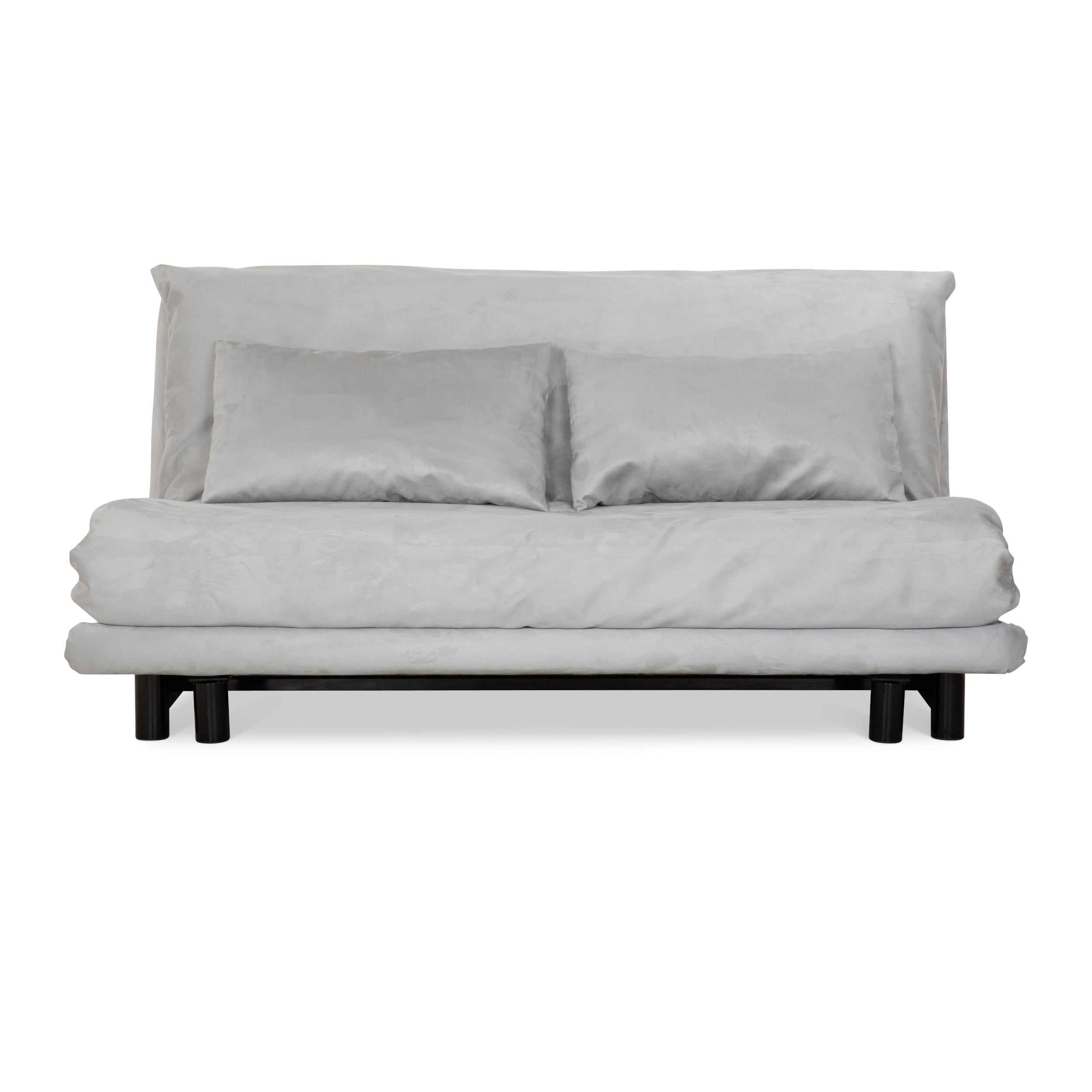 Ligne roset Canapé lit 3 places en tissu Multy gris bleu fonction manuelle housse neuve