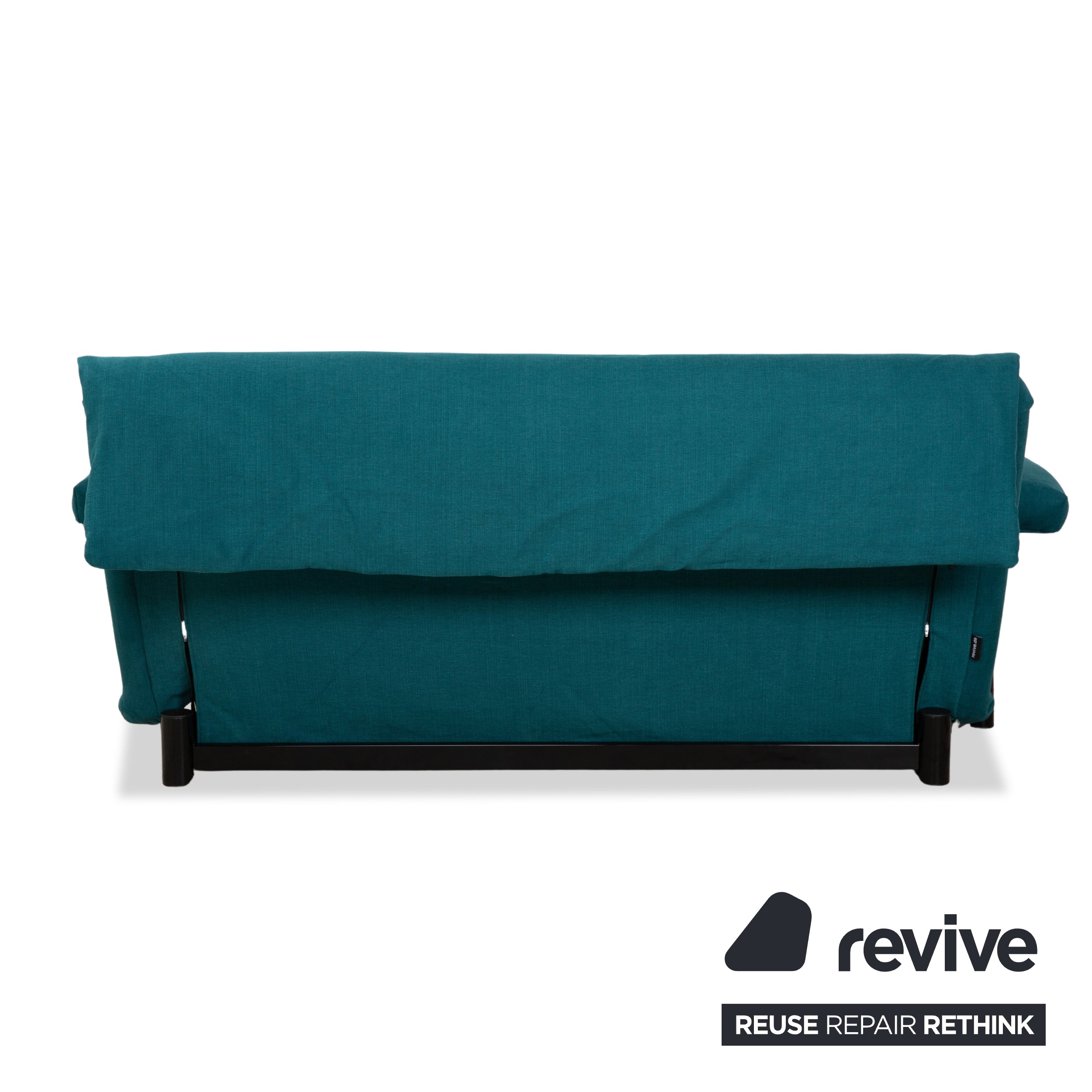 Ligne Roset Multy Stoff Dreisitzer Grün Blau Petrol Schlaffunktion Neubezug Armlehnen