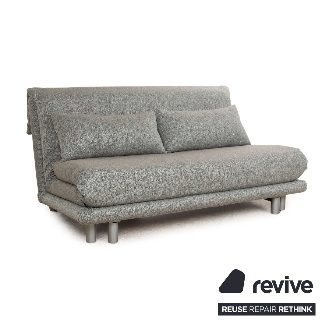 Ligne Roset Multy fabric three-seater grey mottled manual function sofa bed (GLOW 502 Q2 by Rohleder)