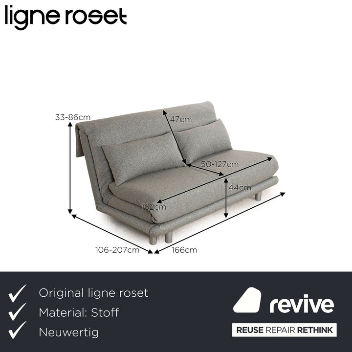 Ligne Roset Multy Stoff Dreisitzer Grau meliert manuelle Funktion Schlafsofa (GLOW 502 Q2 von Rohleder)