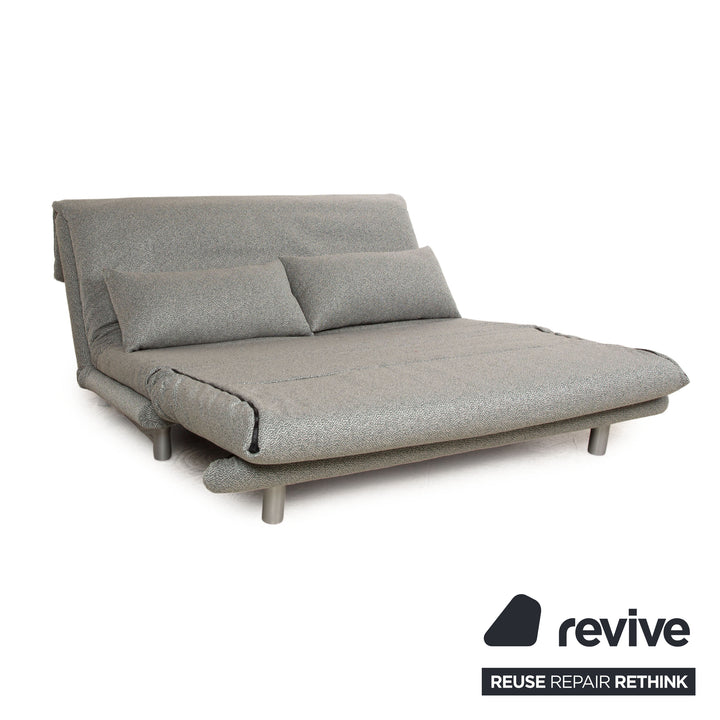 Ligne Roset Multy fabric three-seater grey mottled manual function sofa bed (GLOW 502 Q2 by Rohleder)