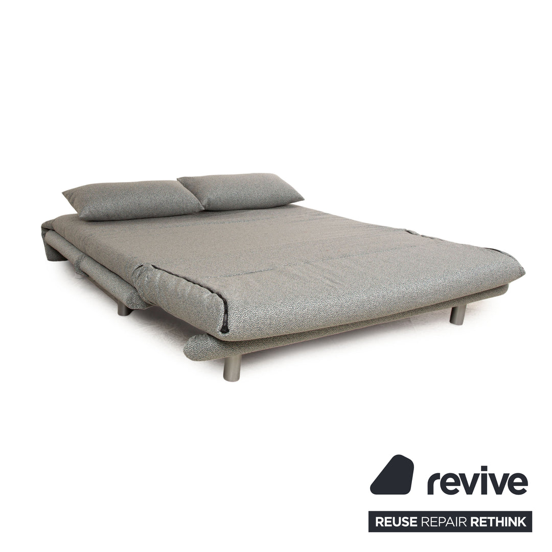 Ligne Roset Multy fabric three-seater grey mottled manual function sofa bed (GLOW 502 Q2 by Rohleder)