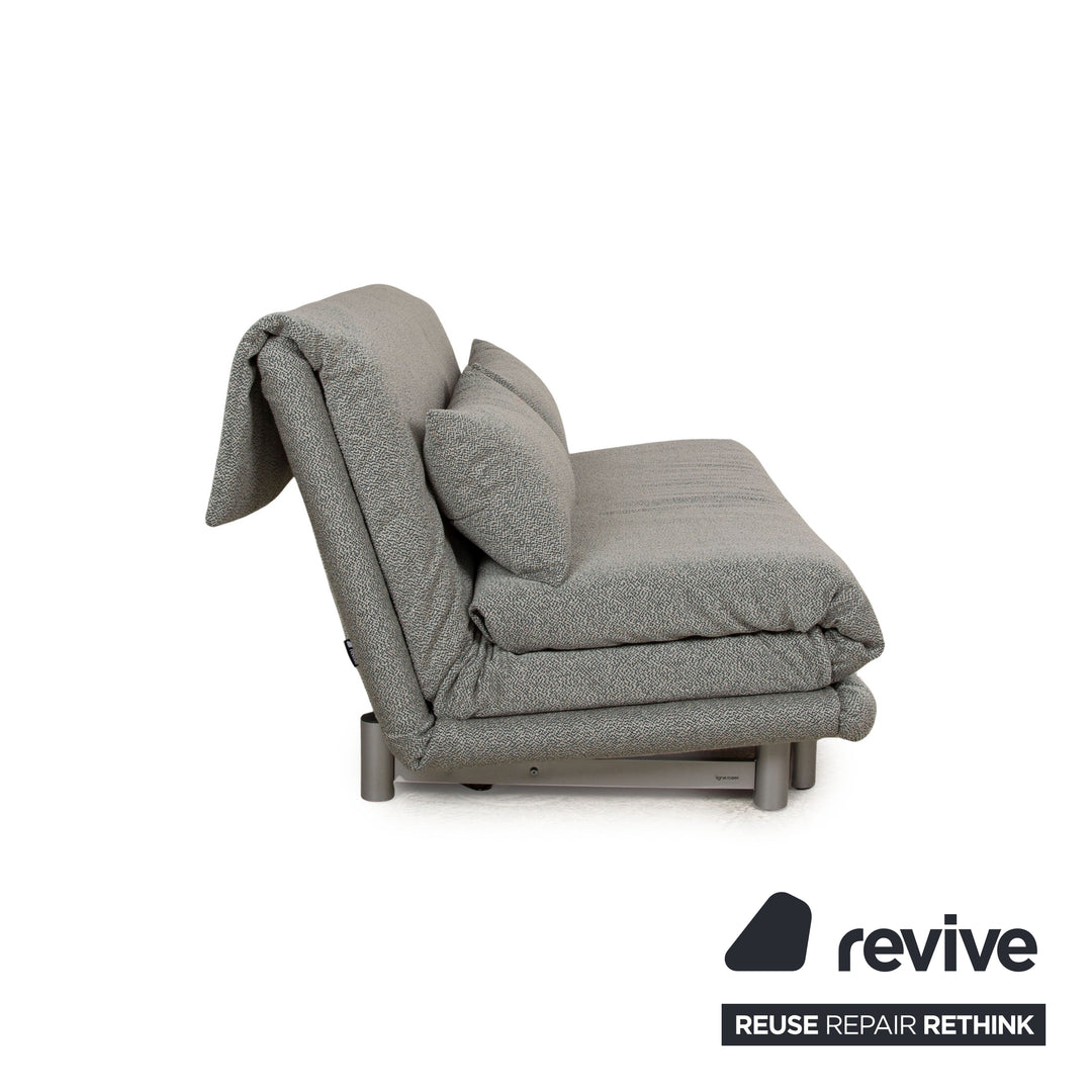 Ligne Roset Multy fabric three-seater grey mottled manual function sofa bed (GLOW 502 Q2 by Rohleder)