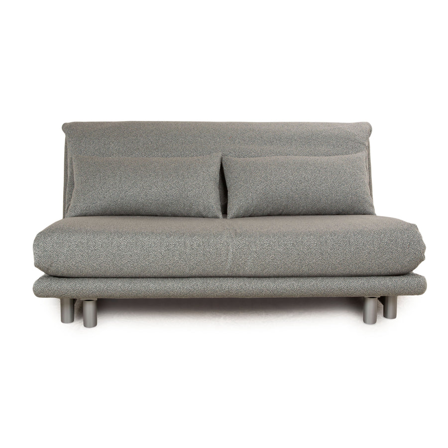 Ligne Roset Multy fabric three-seater grey mottled manual function sofa bed (GLOW 502 Q2 by Rohleder)