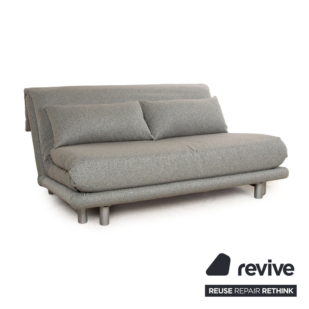 Ligne Roset Multy fabric three-seater grey mottled manual function sofa bed (GLOW 502 Q2 by Rohleder)