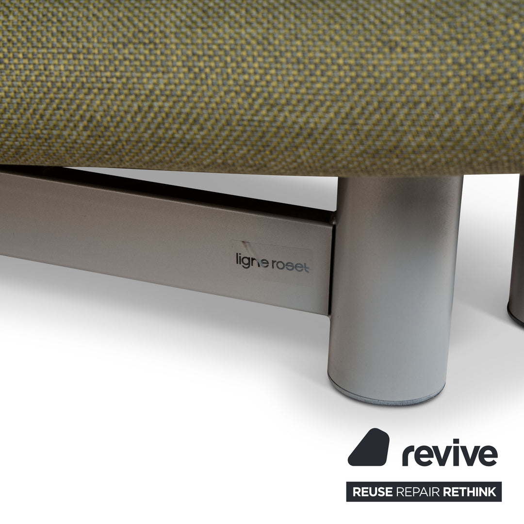 Ligne Roset Multy stof trepersoners sofa grøn manuel funktion sovesofa