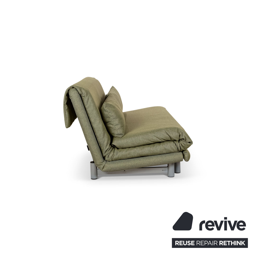 Ligne Roset Multy stof trepersoners sofa grøn manuel funktion sovesofa