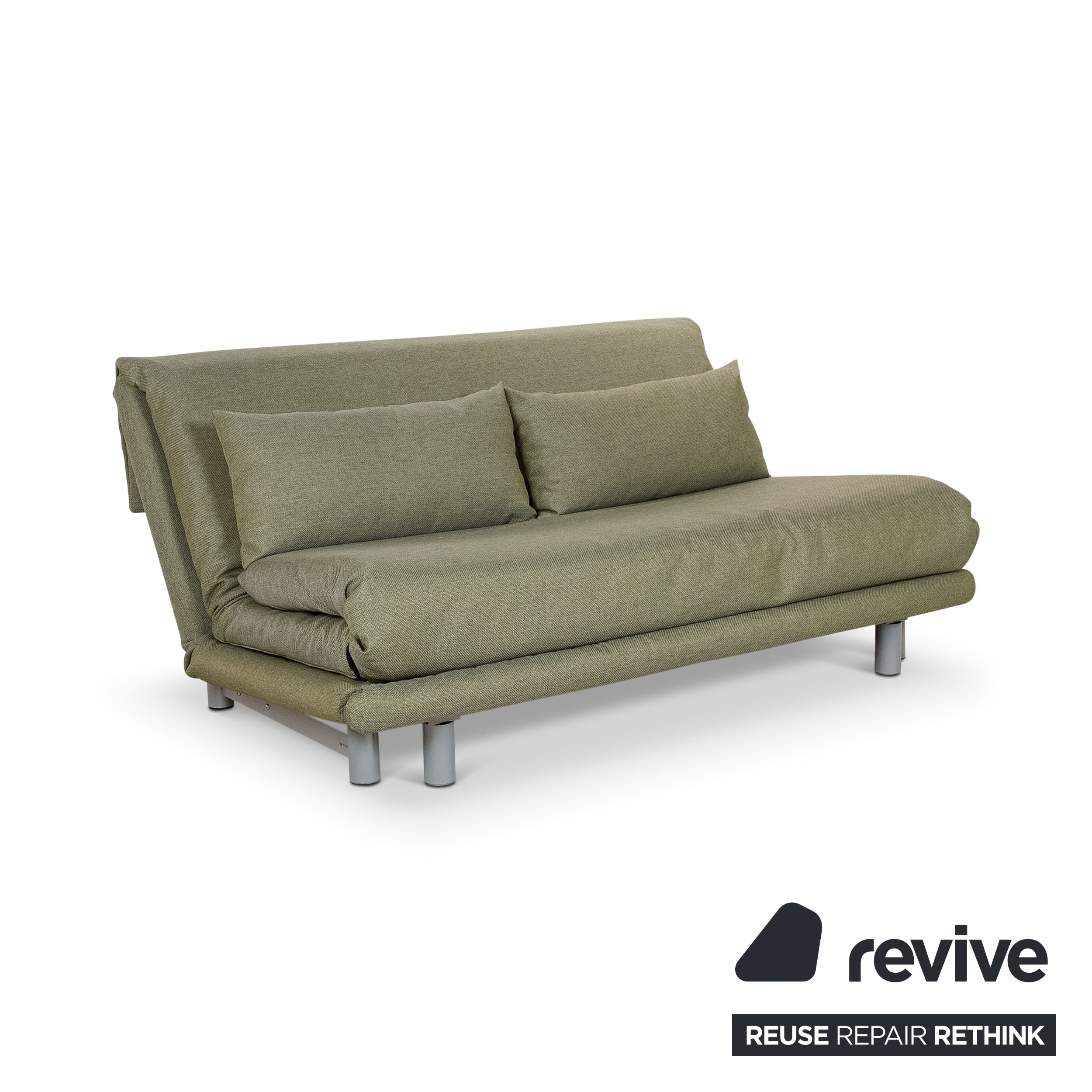 Ligne Roset Multy Fabric Three Seater Green Manual Function Sofa Bed