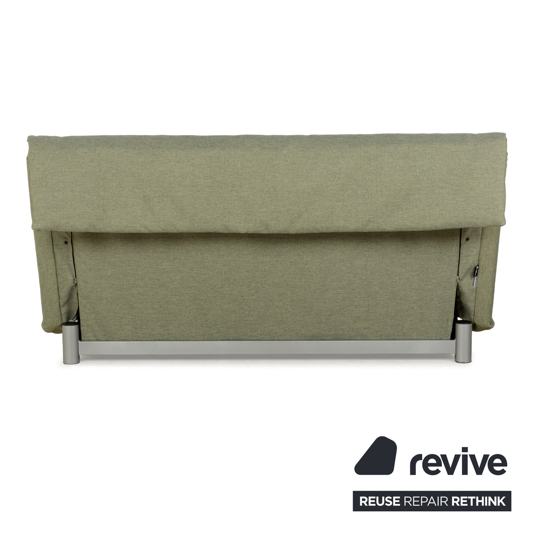 Canapé-lit trois places à fonction manuelle en tissu Ligne Roset Multy vert, rembourrage