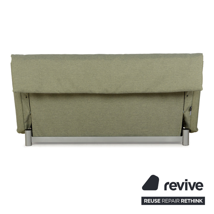 Canapé-lit trois places à fonction manuelle en tissu Ligne Roset Multy vert, rembourrage