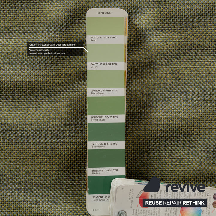 Ligne Roset Multy Stoff Dreisitzer Grün manuelle Funktion Schlafsofa Neubezug