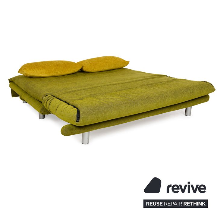 Ligne Roset Multy fabric three-seater green manual function sofa bed reupholstery