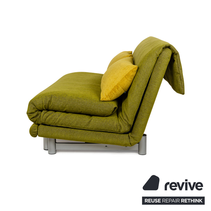 Ligne Roset Multy fabric three-seater green manual function sofa bed reupholstery