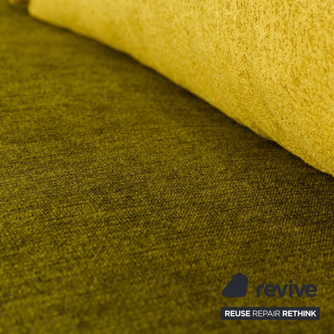 Ligne Roset Multy fabric three-seater green manual function sofa bed reupholstery