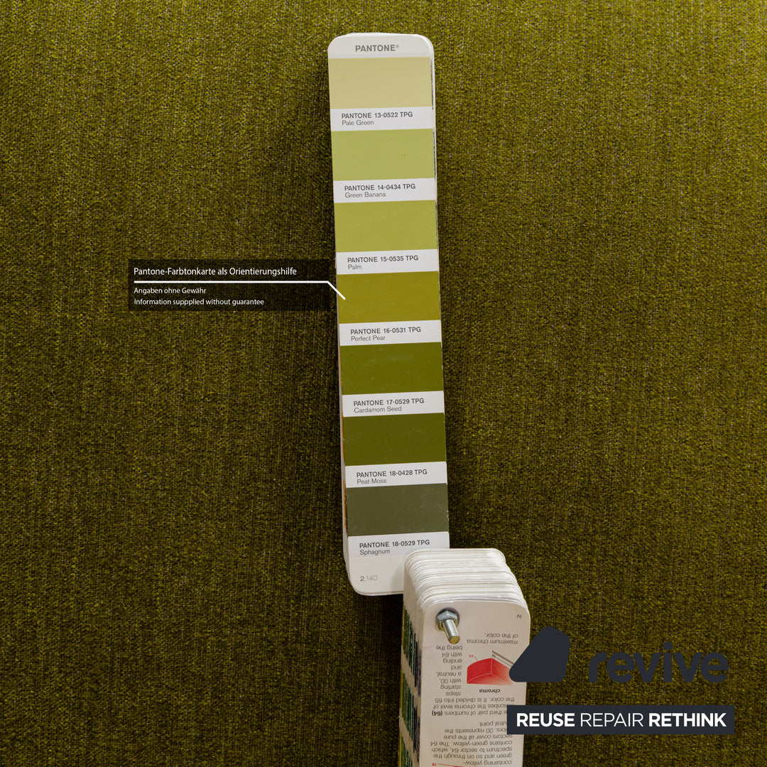 Ligne Roset Multy fabric three-seater green manual function sofa bed reupholstery