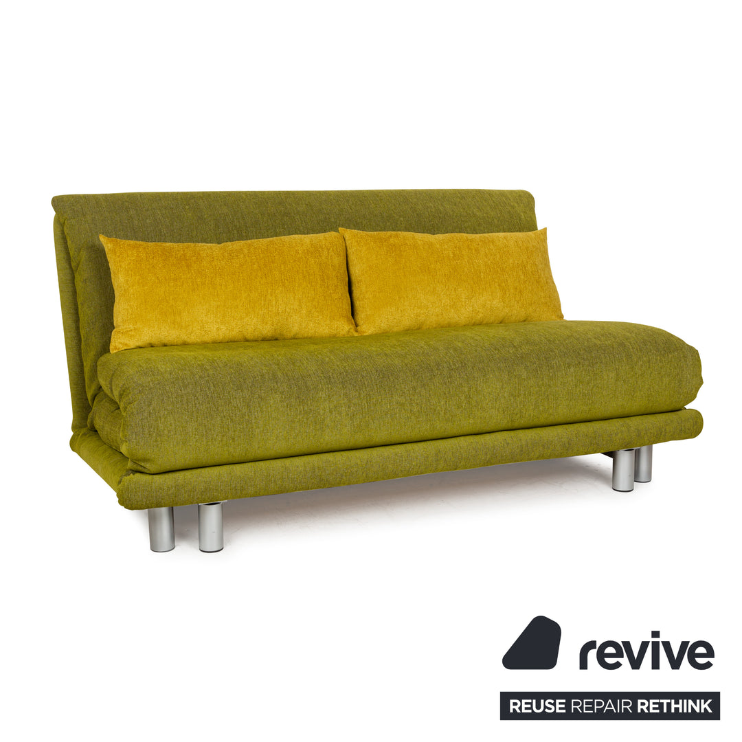 Ligne Roset Multy stof trepersoners sofa grøn manuel funktion sovesofa nypolstret