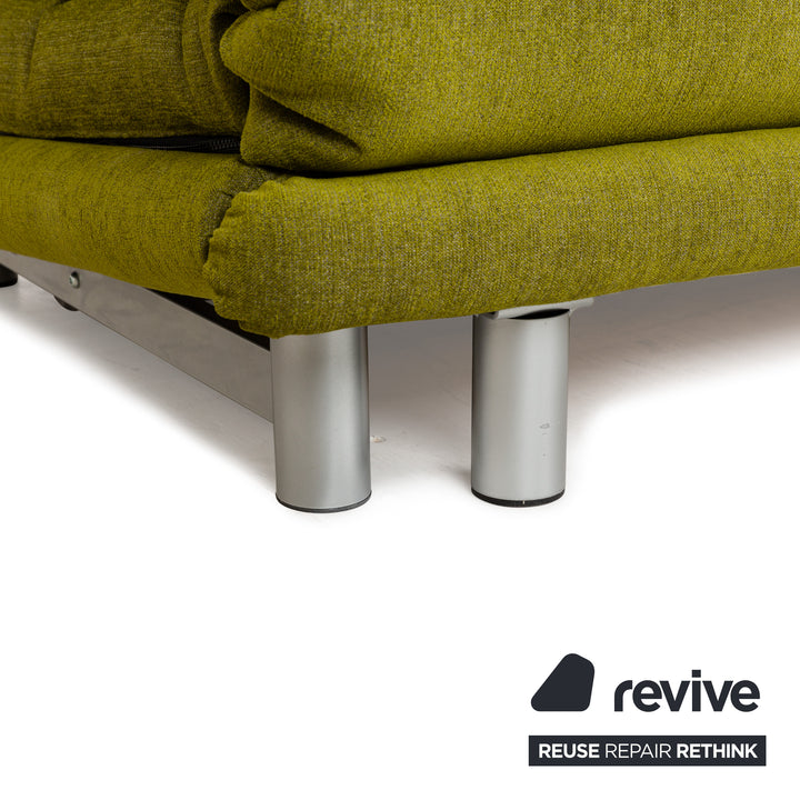 Ligne Roset Multy stof trepersoners sofa grøn manuel funktion sovesofa nypolstret
