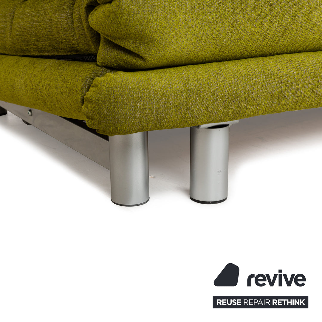 Ligne Roset Multy fabric three-seater green manual function sofa bed reupholstery