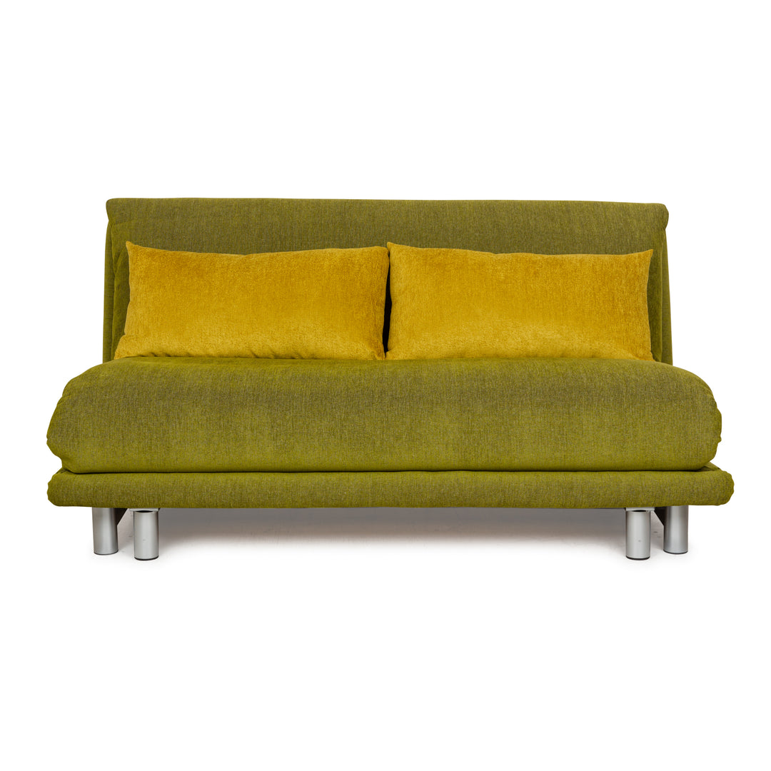 Ligne Roset Multy fabric three-seater green manual function sofa bed reupholstery