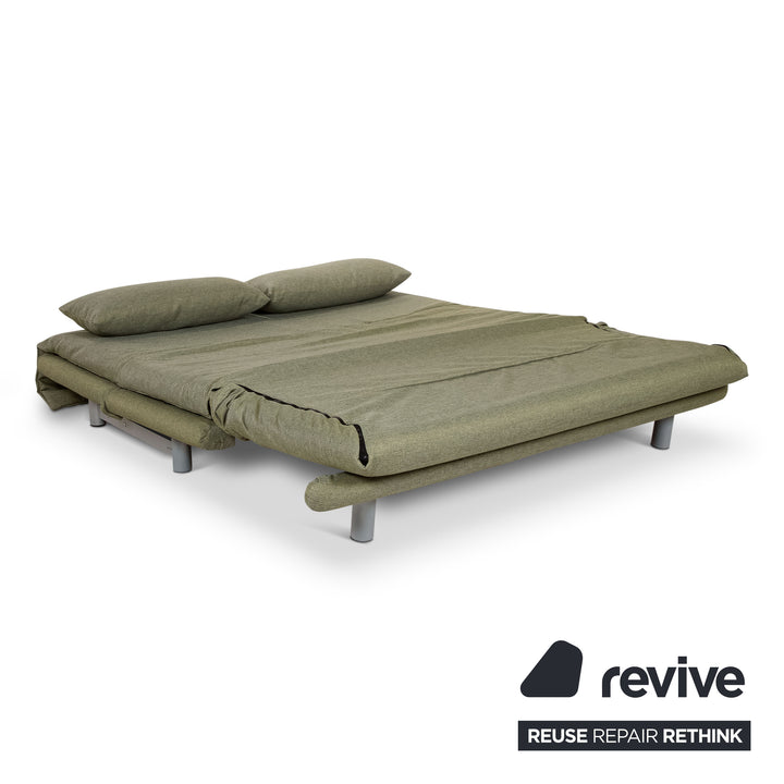 Ligne Roset Multy Fabric Three Seater Green Manual Function Sofa Bed