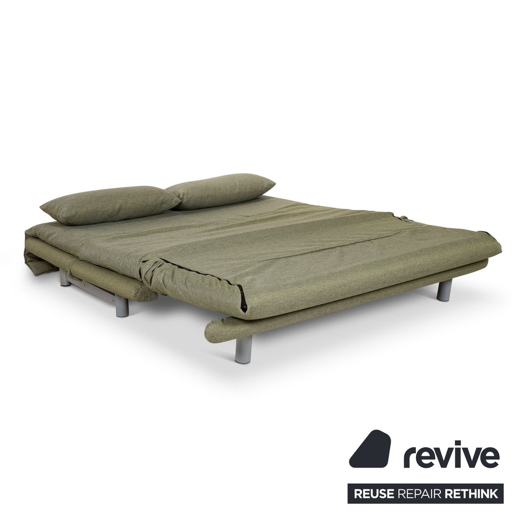 Ligne Roset Multy stof trepersoners sofa grøn manuel funktion sovesofa