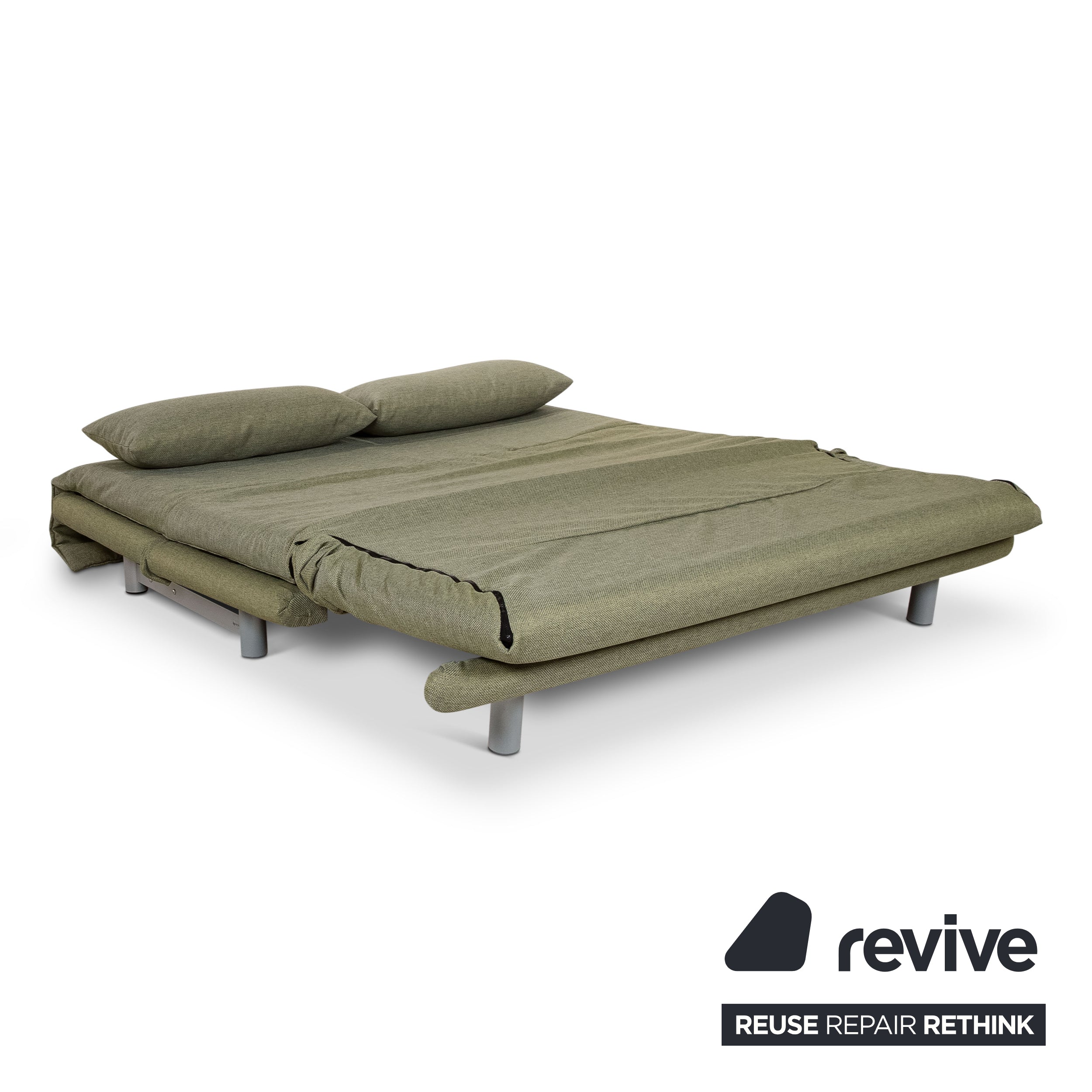 Canapé convertible 3 places en tissu Multy Ligne Roset vert à fonction manuelle