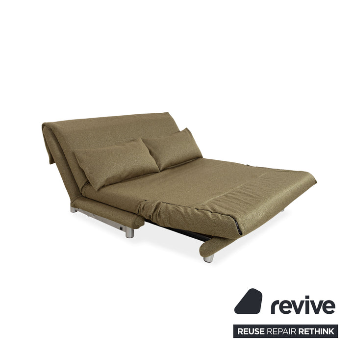 Ligne Roset Multy Fabric Three-Seater Green Manual Sleep Function Reupholstered