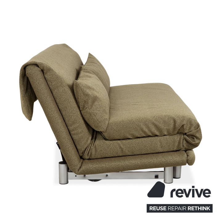 Ligne Roset Multy Fabric Three-Seater Green Manual Sleep Function Reupholstered