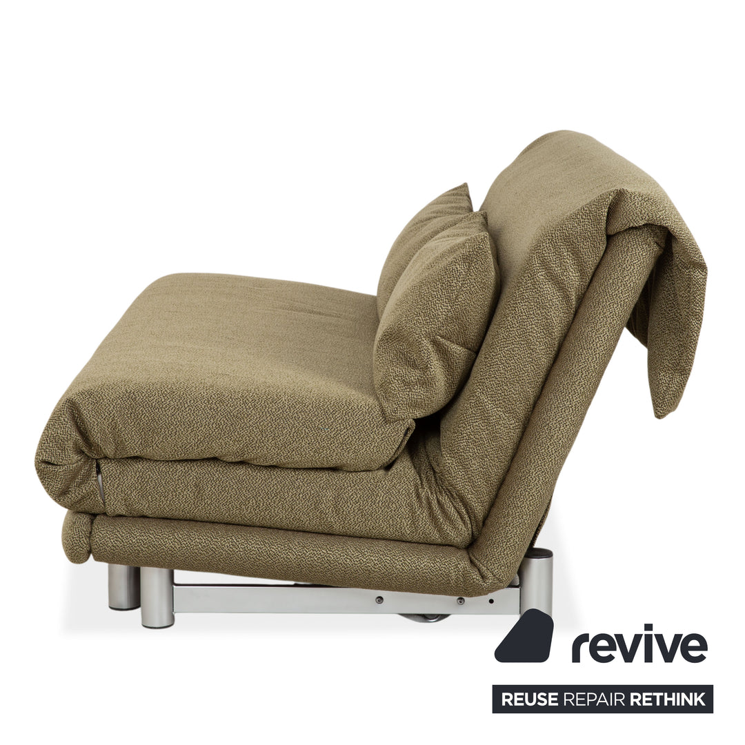 Ligne Roset Multy Fabric Three-Seater Green Manual Sleep Function Reupholstered