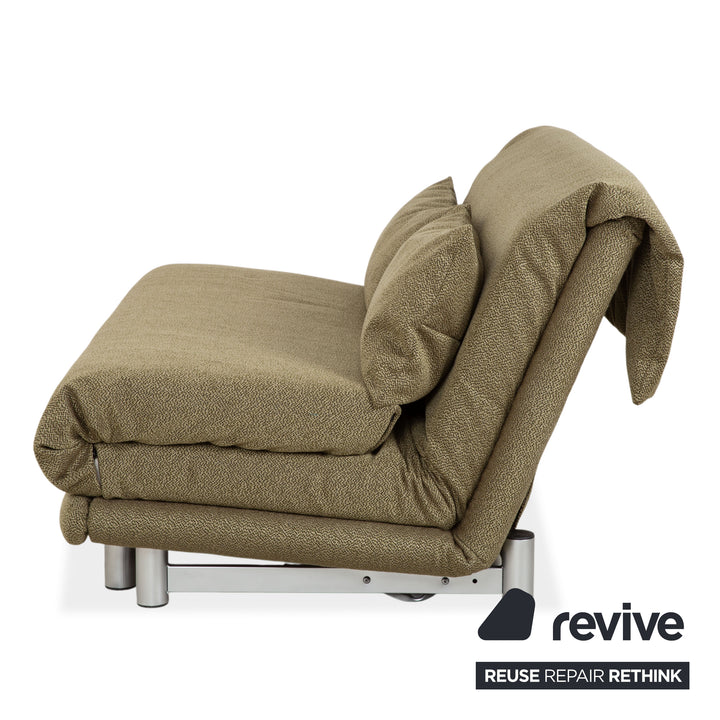 Ligne Roset Multy Fabric Three-Seater Green Manual Sleep Function Reupholstered