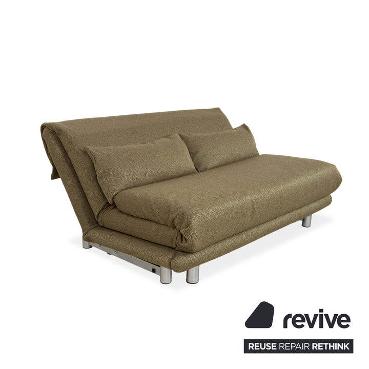 Ligne Roset Multy Fabric Three-Seater Green Manual Sleep Function Reupholstered