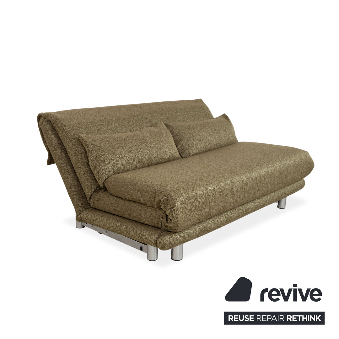 Ligne Roset Multy Fabric Three-Seater Green Manual Sleep Function Reupholstered