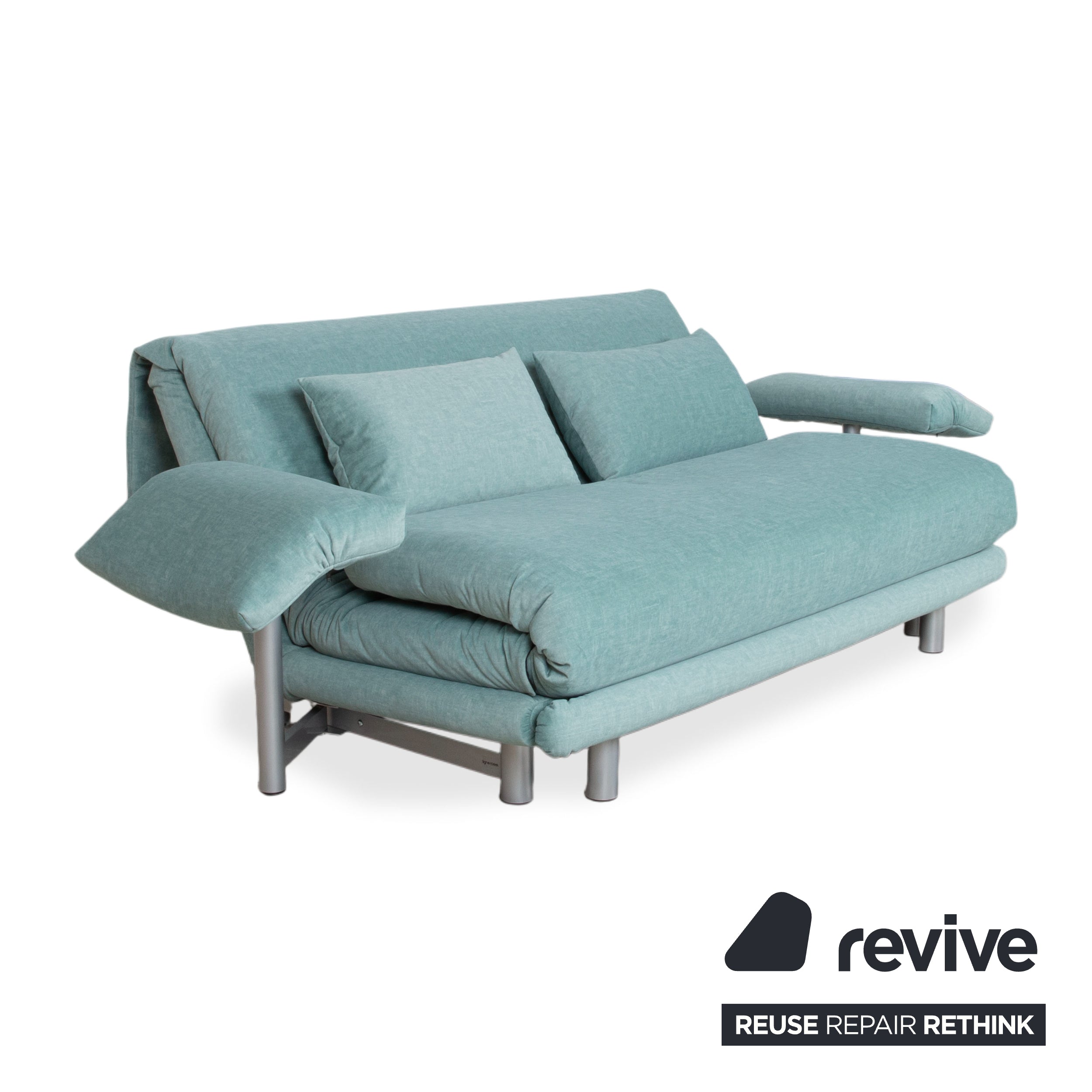 Ligne Roset Multy Canapé 3 places en tissu vert avec fonction couchage Nouvelle housse