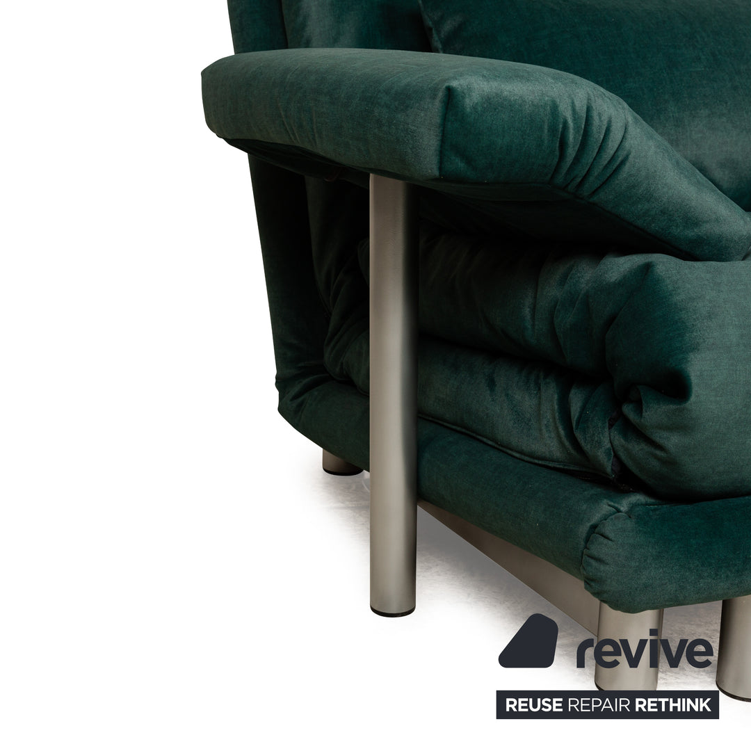 Ligne Roset Multy Fabric Three-Seater Green Sleeping Function New Cover