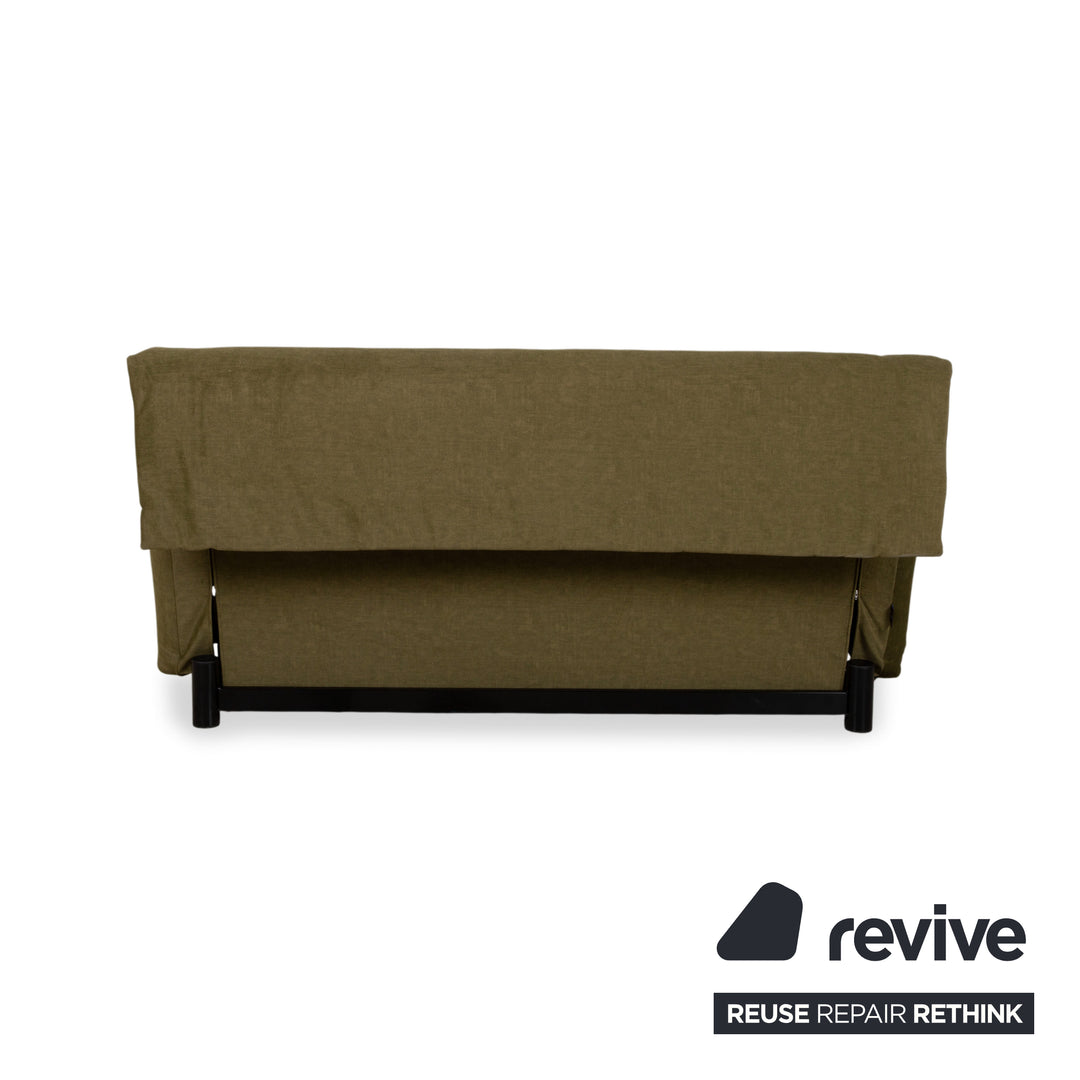 Ligne Roset Multy Tissu Canapé trois places Vert Marron Kaki Canapé-lit Fonction couchage manuelle Rembourrage neuf SARI 411