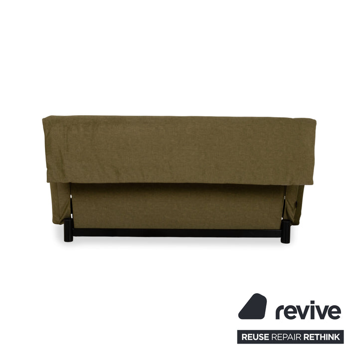 Ligne Roset Multy Fabric Three-Seater Green Brown Khaki Sofa Sofa Bed Couch Manual Sleeping Function New Upholstery SARI 411
