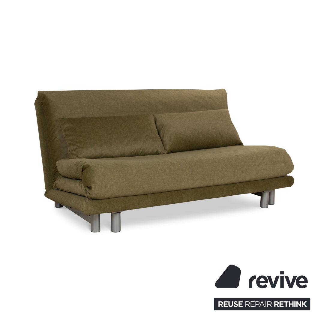 ligne roset Multy stof driezits groen bank slaapbank bankstel manuele slaapfunctie opnieuw bekleed