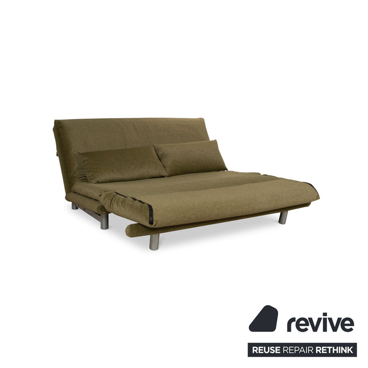 ligne roset Multy stof driezits groen bank slaapbank bankstel manuele slaapfunctie opnieuw bekleed