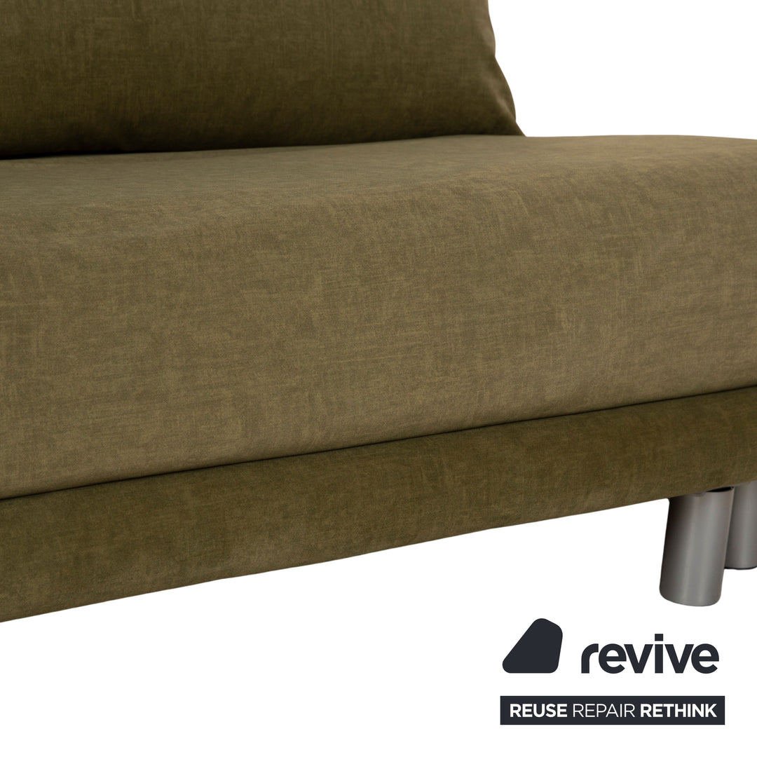 ligne roset Multy stof driezits groen bank slaapbank bankstel manuele slaapfunctie opnieuw bekleed