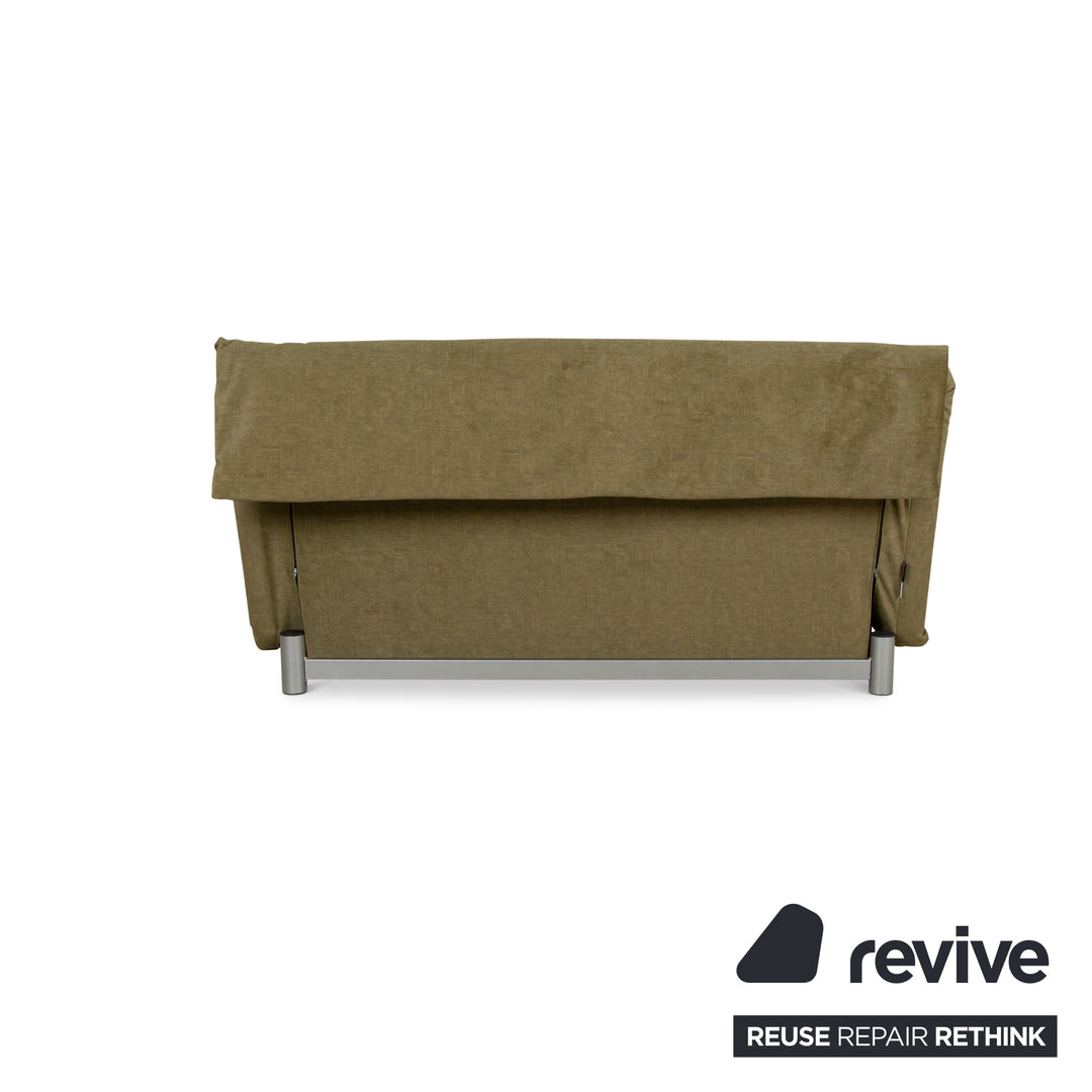 ligne roset Multy stof driezits groen bank slaapbank bankstel manuele slaapfunctie opnieuw bekleed