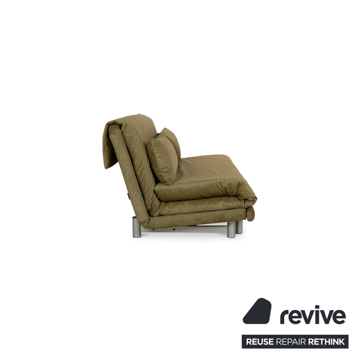 ligne roset Multy stof driezits groen bank slaapbank bankstel manuele slaapfunctie opnieuw bekleed