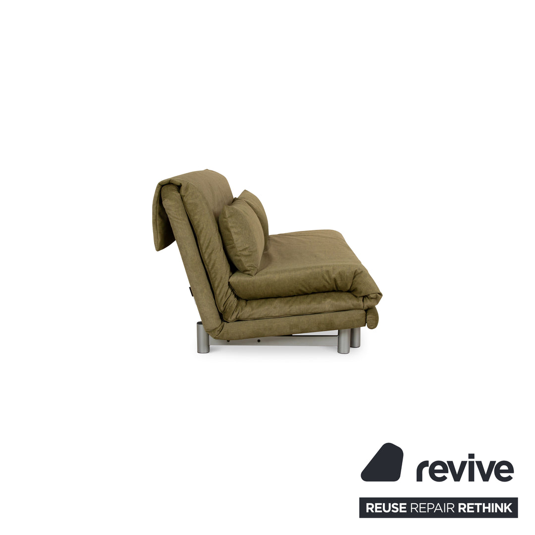 ligne roset Multy Stoff Dreisitzer Grün Sofa Schlafsofa Couch manuelle Schlaffunktion Neubezug