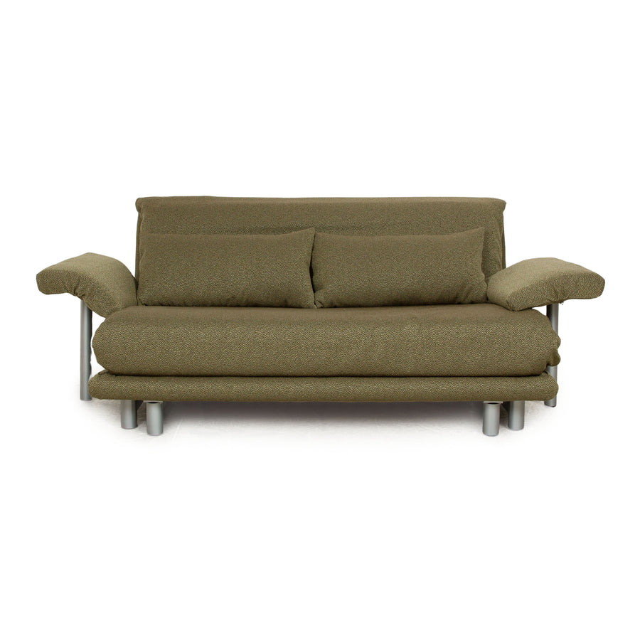 ligne roset Multy fabric three-seater green fabric (Q2 GLOW 524) incl. armrests manual function sofa bed