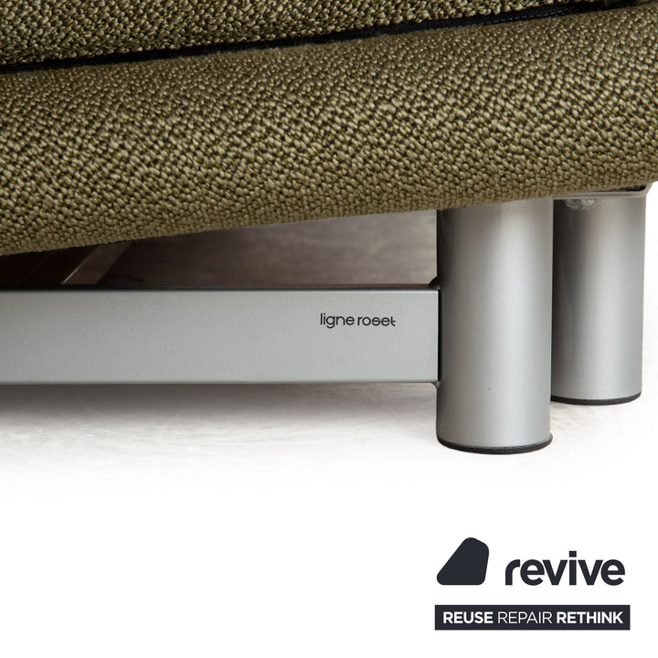 Ligne Roset Tissu Multy 3 places tissu vert avec accoudoirs canapé-lit à fonction manuelle (GLOW 524 Q2 de Rohleder)
