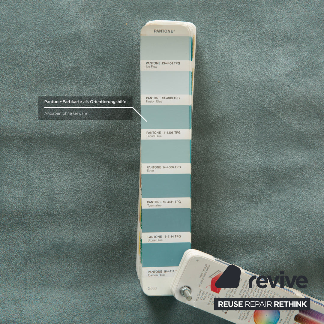 Ligne Roset Multy Stoff Dreisitzer Hellblau Grau Schlaffunktion Neubezug