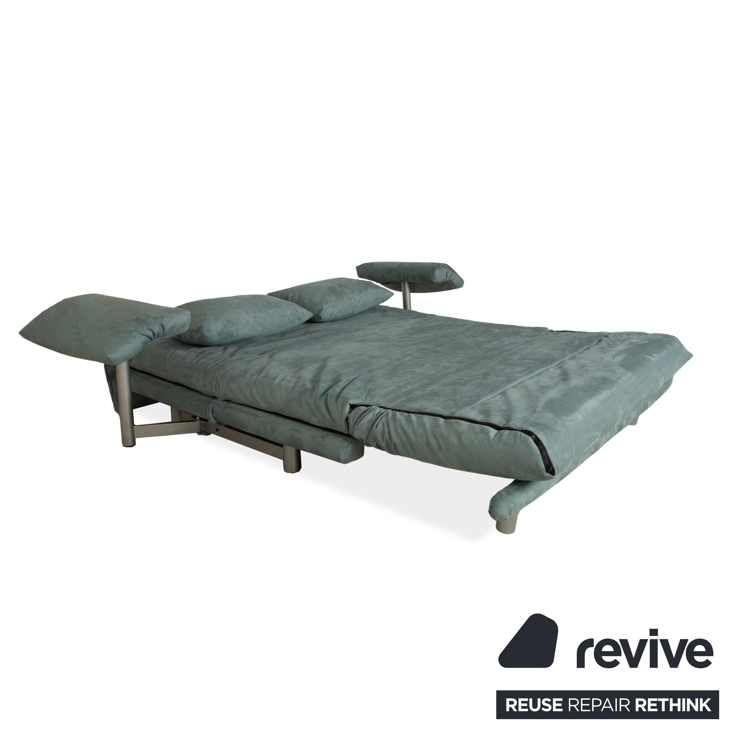Canapé 3 places Ligne Roset Multy en tissu bleu clair gris fonction couchage nouvelle housse